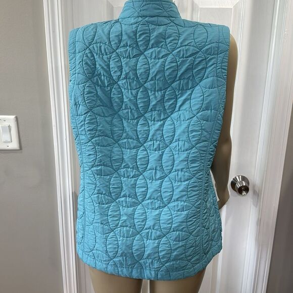 RA E QUILTED GILET PEACOCK BLUE - Picture 5 of 8